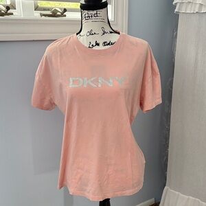 DKNY Women's Light Pink Short Sleeve Tee